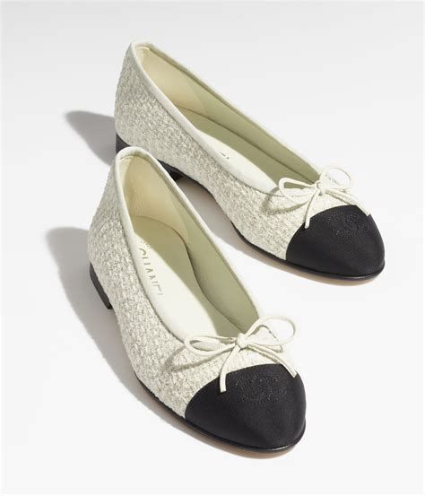 chanel ballet flats grey